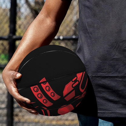 Red Samurai Mask Print Basketball