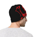 Red Samurai Mask Print Beanie
