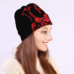 Red Samurai Mask Print Beanie