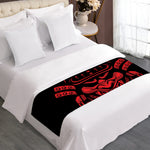 Red Samurai Mask Print Bed Runner