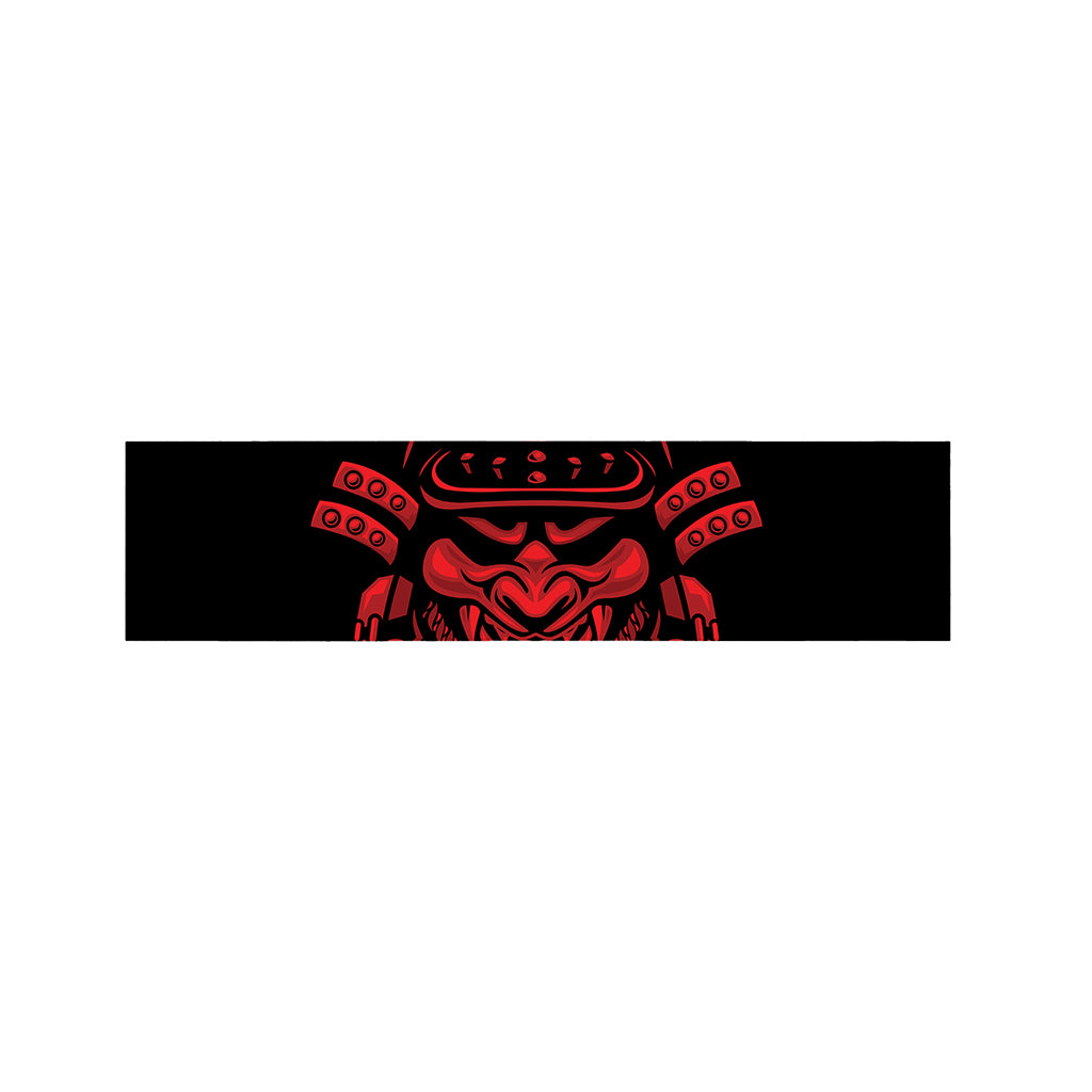 Red Samurai Mask Print Bed Runner