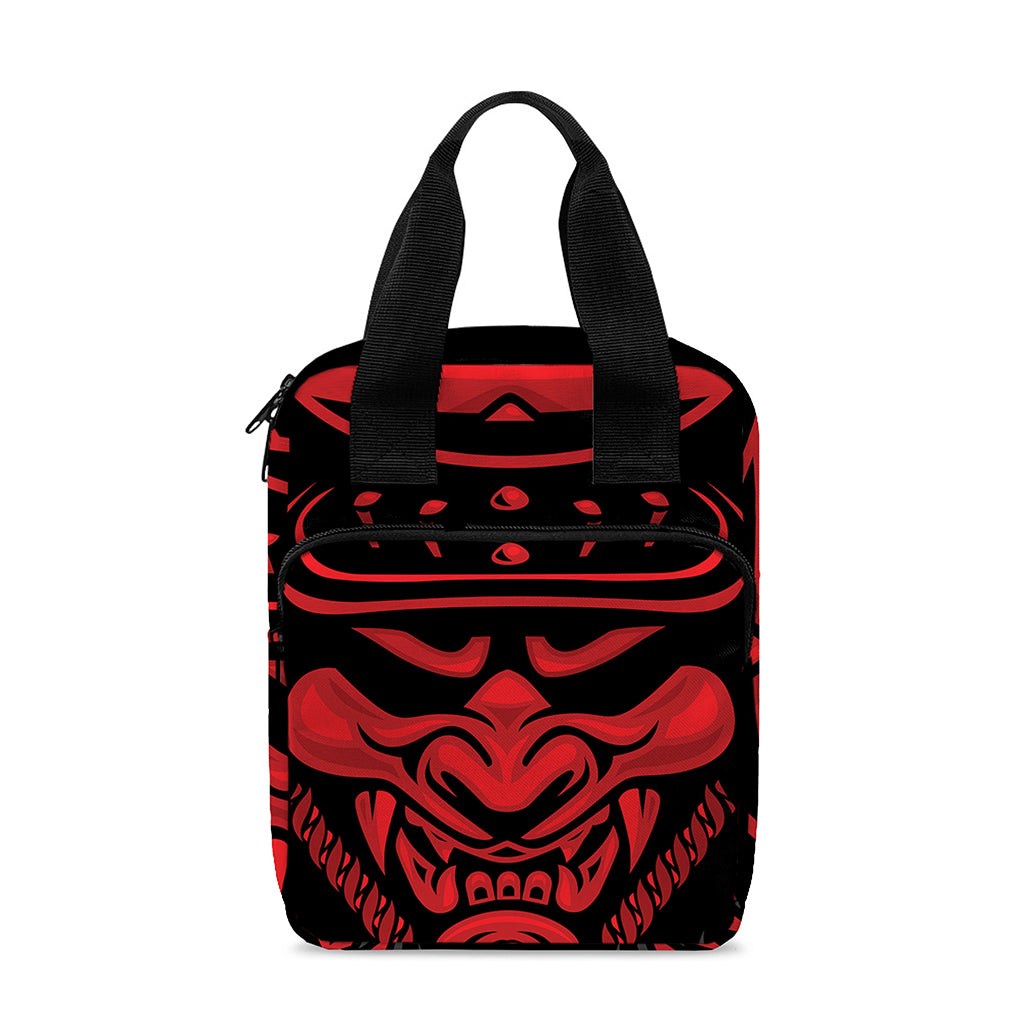 Red Samurai Mask Print Bible Tote Bag