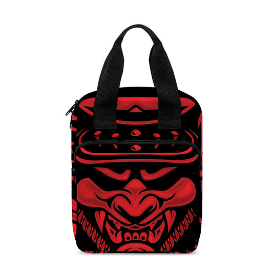 Red Samurai Mask Print Bible Tote Bag