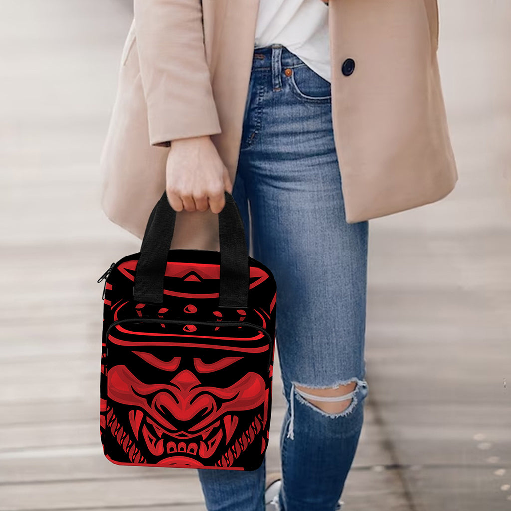 Red Samurai Mask Print Bible Tote Bag