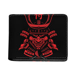 Red Samurai Mask Print Bifold Wallet