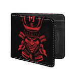 Red Samurai Mask Print Bifold Wallet