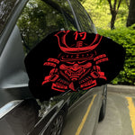 Red Samurai Mask Print Car Side Mirror Covers