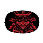 Red Samurai Mask Print Car Side Mirror Covers