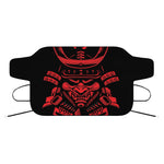 Red Samurai Mask Print Car Windshield Snow Cover