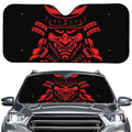 Red Samurai Mask Print Car Windshield Sun Shade