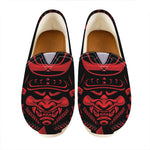 Red Samurai Mask Print Casual Shoes