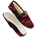 Red Samurai Mask Print Casual Shoes