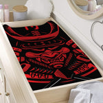 Red Samurai Mask Print Changing Pad Cover
