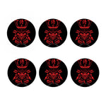 Red Samurai Mask Print Coaster Set