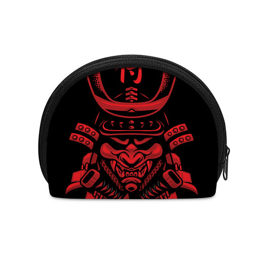 Red Samurai Mask Print Coin Purse