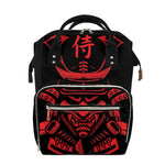 Red Samurai Mask Print Diaper Bag