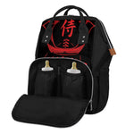 Red Samurai Mask Print Diaper Bag