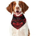 Red Samurai Mask Print Dog Bandana