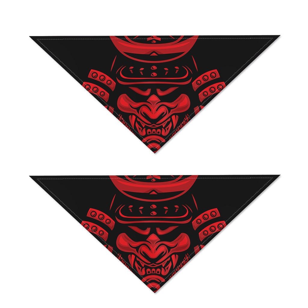 Red Samurai Mask Print Dog Bandana