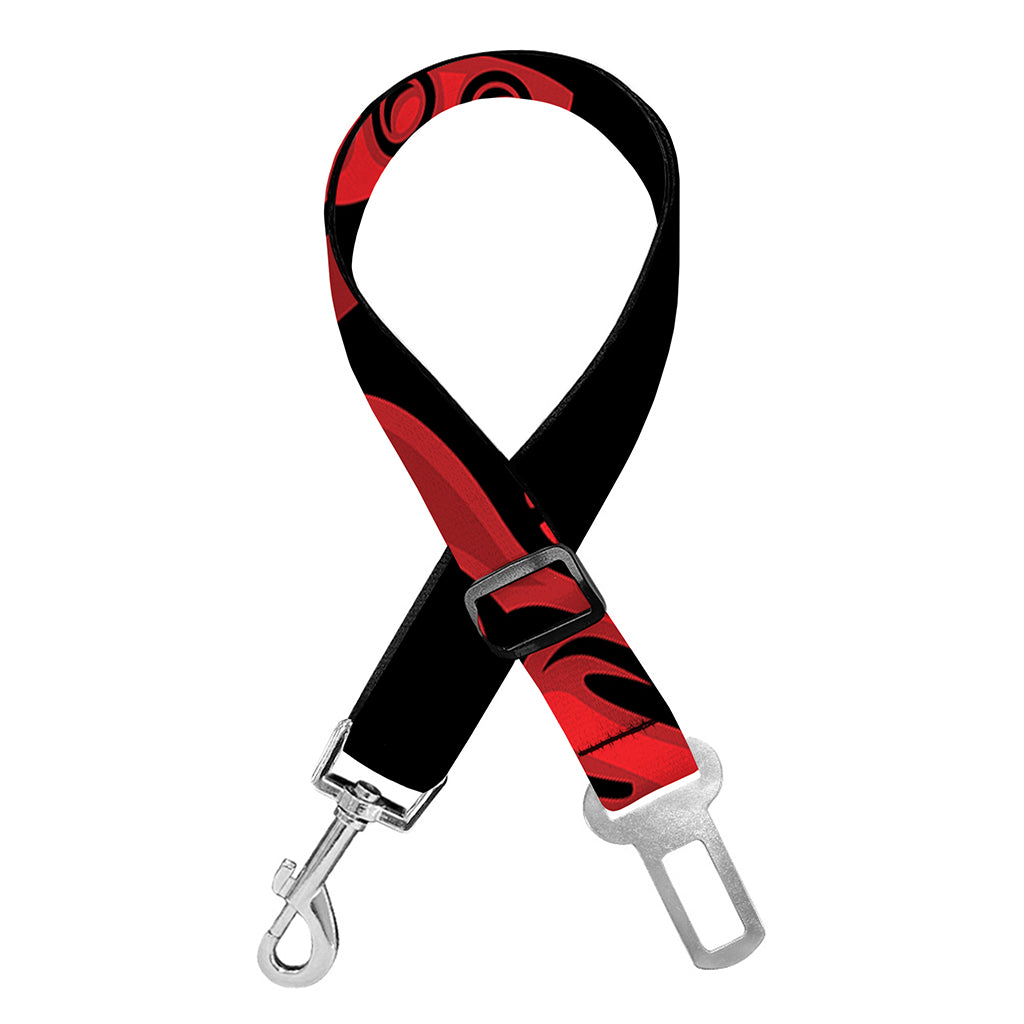 Red Samurai Mask Print Dog Seat Belt