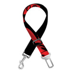 Red Samurai Mask Print Dog Seat Belt