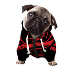 Red Samurai Mask Print Dog Zip Up Hoodie