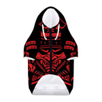 Red Samurai Mask Print Dog Zip Up Hoodie