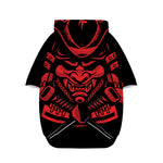 Red Samurai Mask Print Dog Zip Up Hoodie