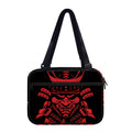 Red Samurai Mask Print Double Strap Bible Bag