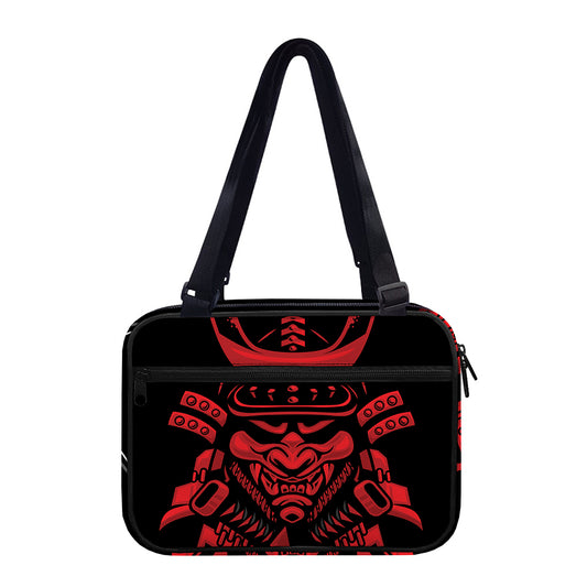Red Samurai Mask Print Double Strap Bible Bag