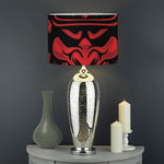 Red Samurai Mask Print Drum Lamp Shade