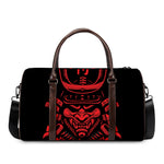 Red Samurai Mask Print Duffle Bag