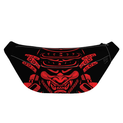 Red Samurai Mask Print Fanny Pack