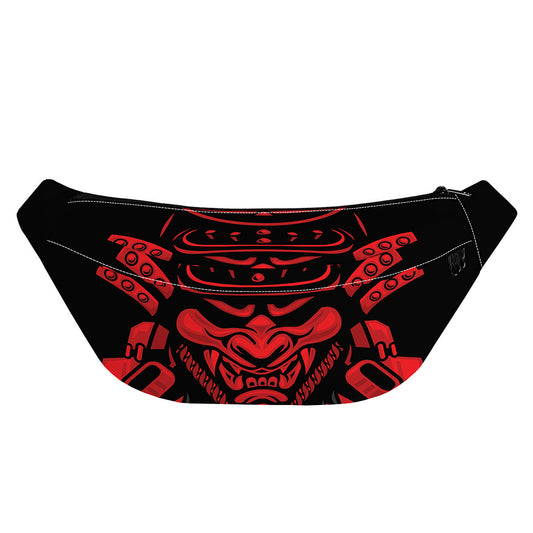Red Samurai Mask Print Fanny Pack