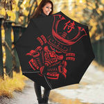 Red Samurai Mask Print Foldable Umbrella