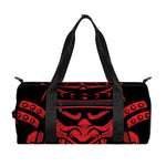 Red Samurai Mask Print Gym Bag