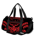 Red Samurai Mask Print Gym Bag