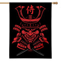 Red Samurai Mask Print House Flag