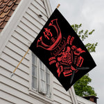 Red Samurai Mask Print House Flag