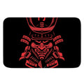 Red Samurai Mask Print Indoor Door Mat