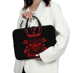 Red Samurai Mask Print Laptop Sleeve With Handle