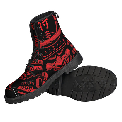 Red Samurai Mask Print Backpack