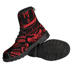 Red Samurai Mask Print Backpack