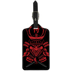 Red Samurai Mask Print Luggage Tag