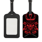 Red Samurai Mask Print Luggage Tag