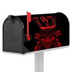 Red Samurai Mask Print Mailbox Cover