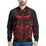 Red Samurai Mask Print Men's Bomber Jacket