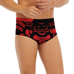 Red Samurai Mask Print Men's Briefs