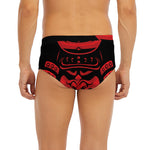 Red Samurai Mask Print Men's Briefs