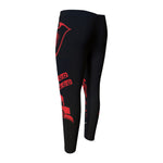 Red Samurai Mask Print Men's Compression Pants